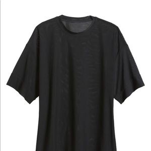 Athleta Black Mesh Oversized Tee